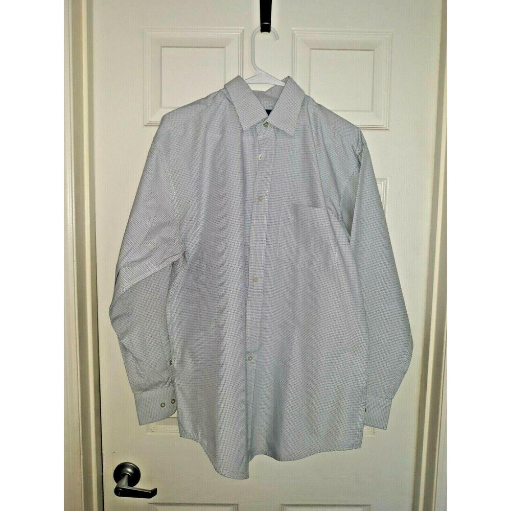 UDE Signature Collection White Checked Long Sleeve Shirt Sz Lg